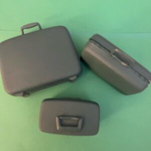 Vintage Mattel BARBIE SAMSONITE LUGGAGE Suitcases BLUE TEAL COMPLETE 3 PIECE SET